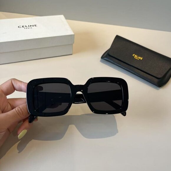 Celine Black and Gold Frame Sunglasses - Picture 1 of 7
